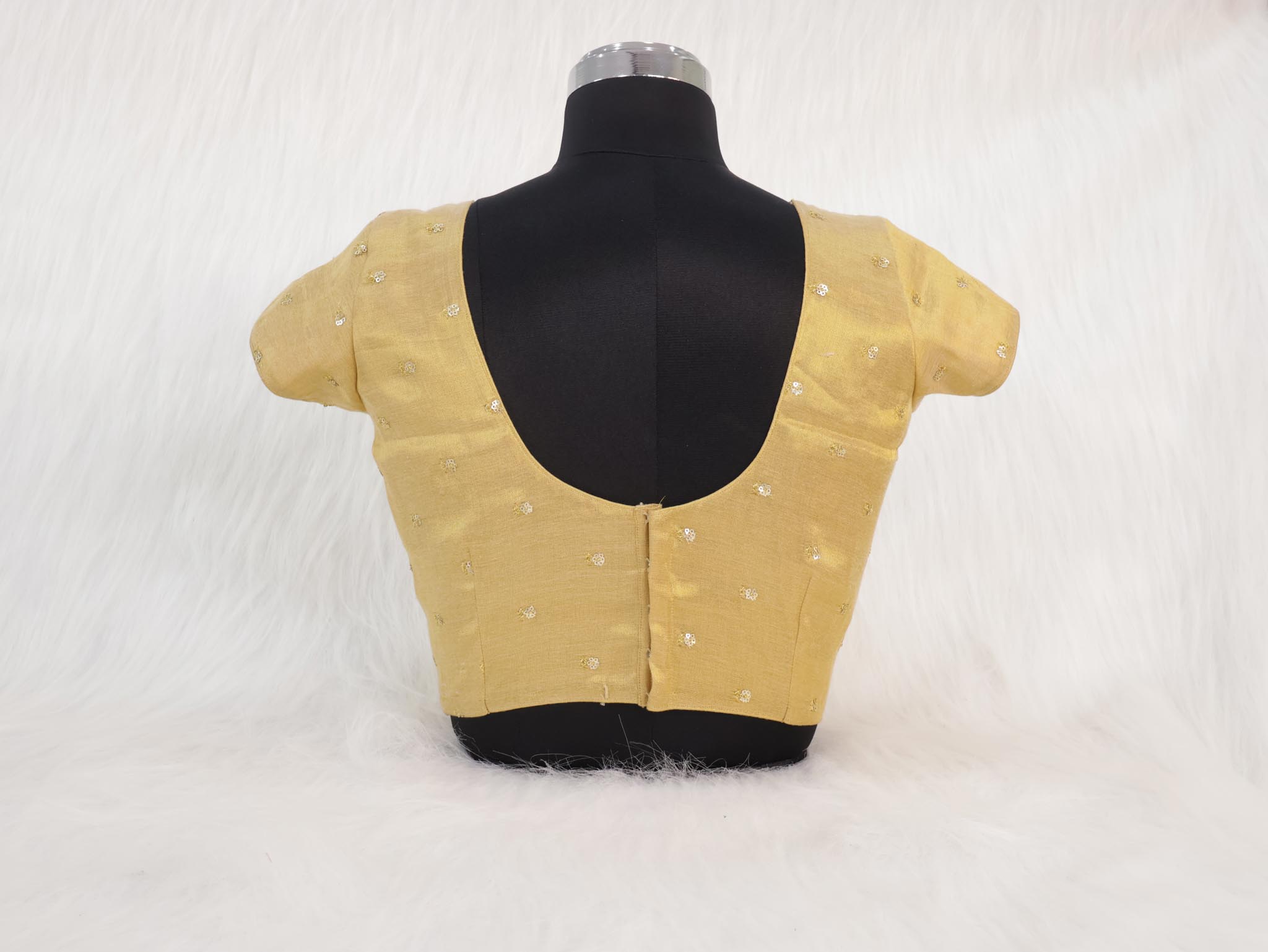 Golden Glow Sequin Designer Blouse - Image 3