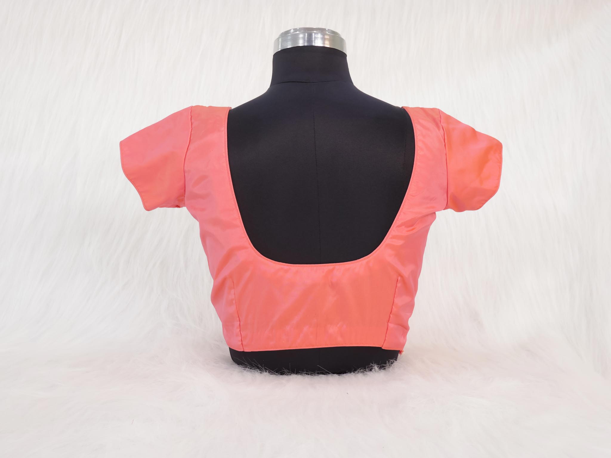 Coral Princess Cut Classic Saree Blouse - Image 3