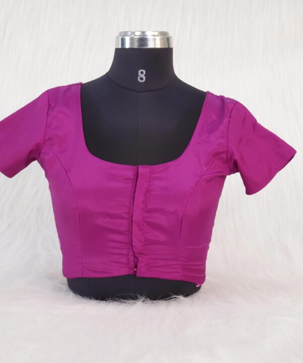 Three Darted Front Open Design Blouse - Violet
