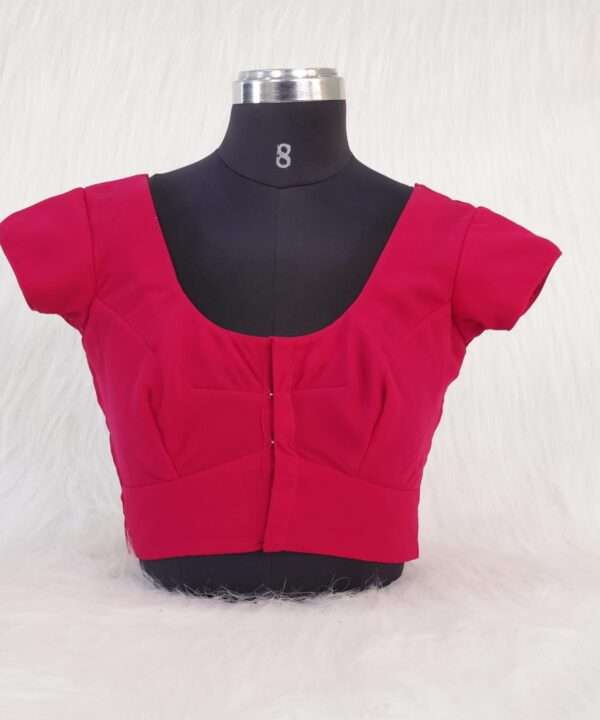 Three Darted Front Open Design Blouse - Pink