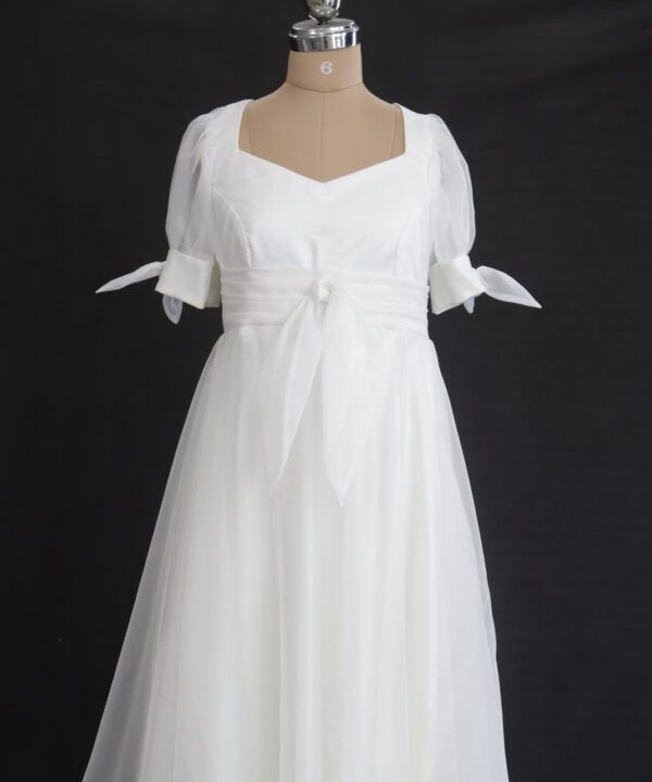 White Long Frock, Simple Wedding Dress