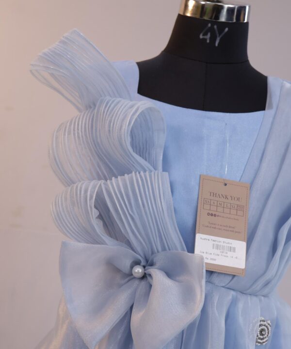 Sky Blue Pearl Bow Princess Gown