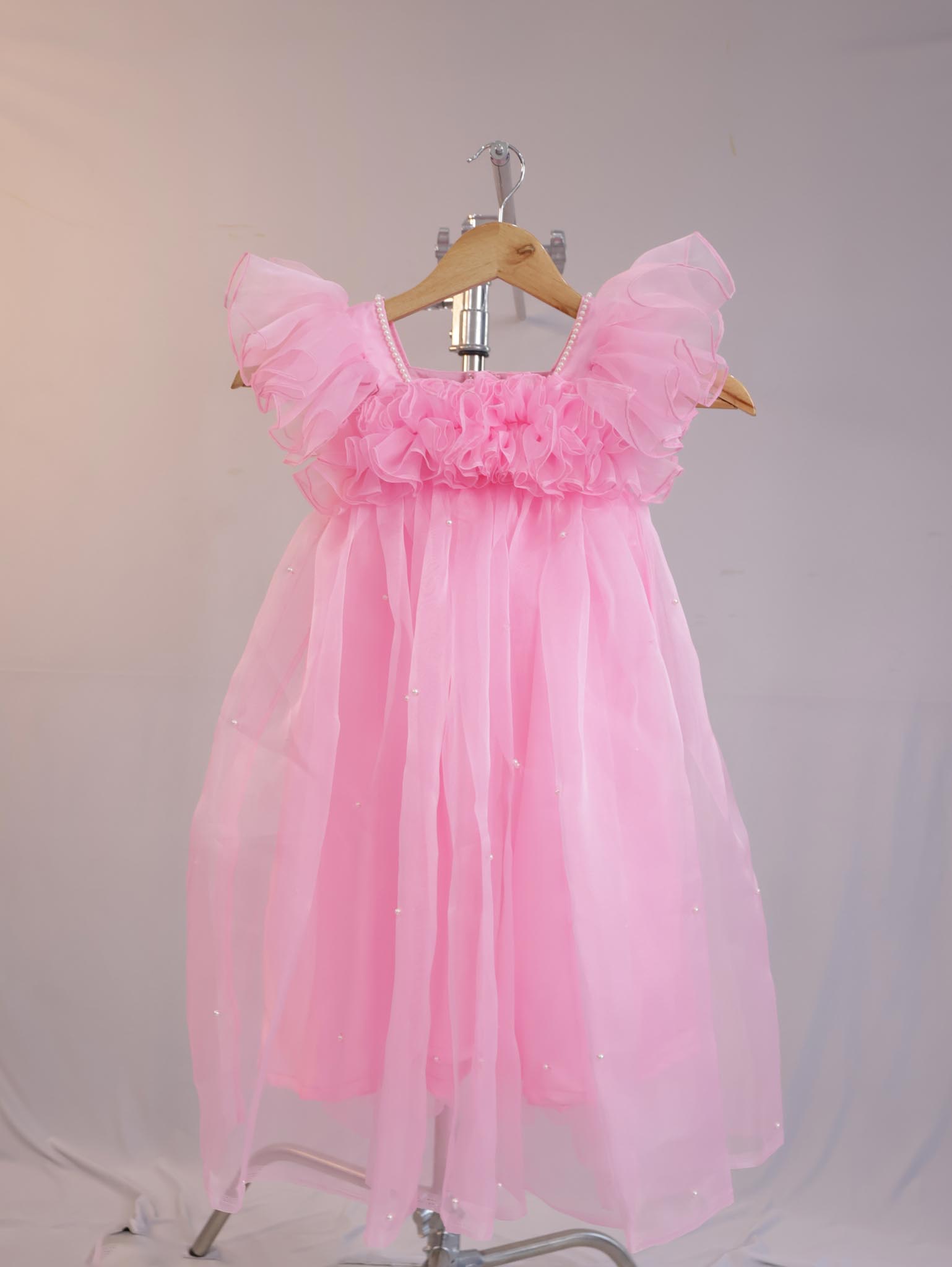 Pink Angel Ruffle Party Dress - Image 2