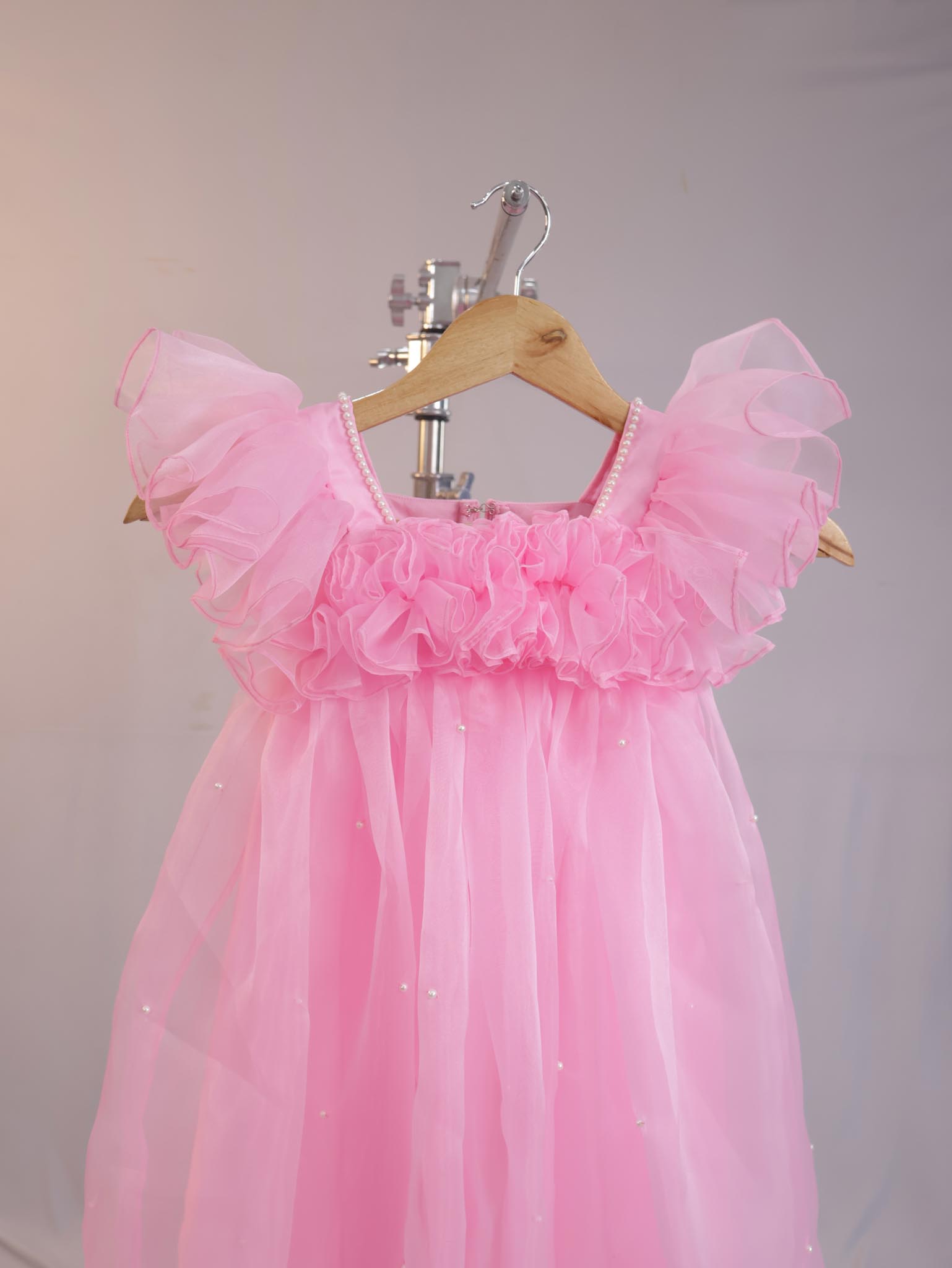 Pink Angel Ruffle Party Dress